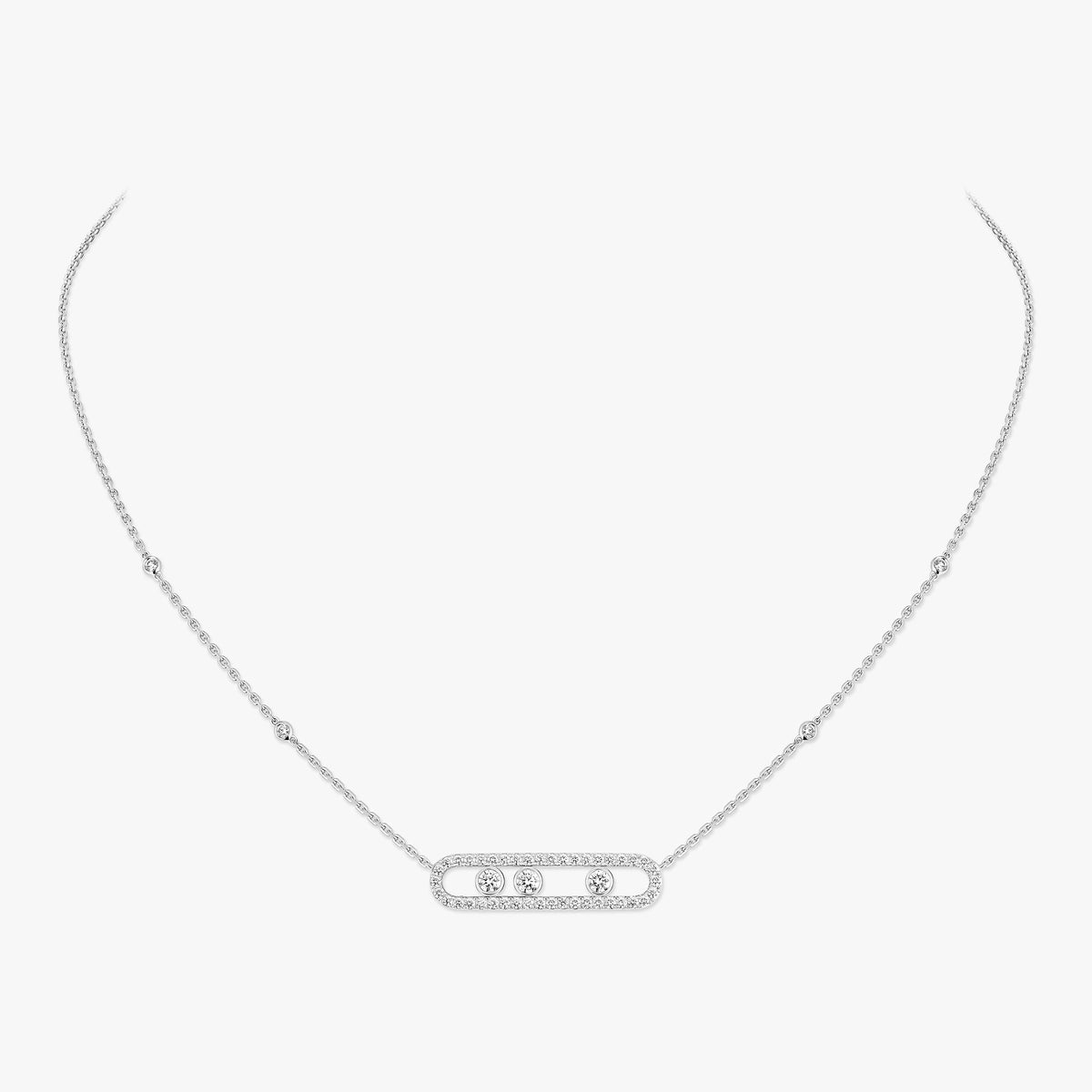 [Elowen Jewelry] Move Pave_ Rose Gold Diamond Necklace