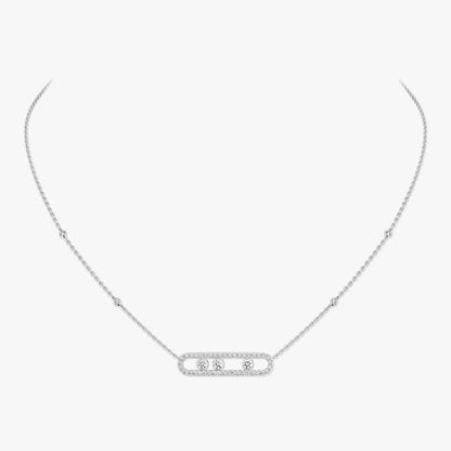 [Elowen Jewelry] Move Pave_ Rose Gold Diamond Necklace