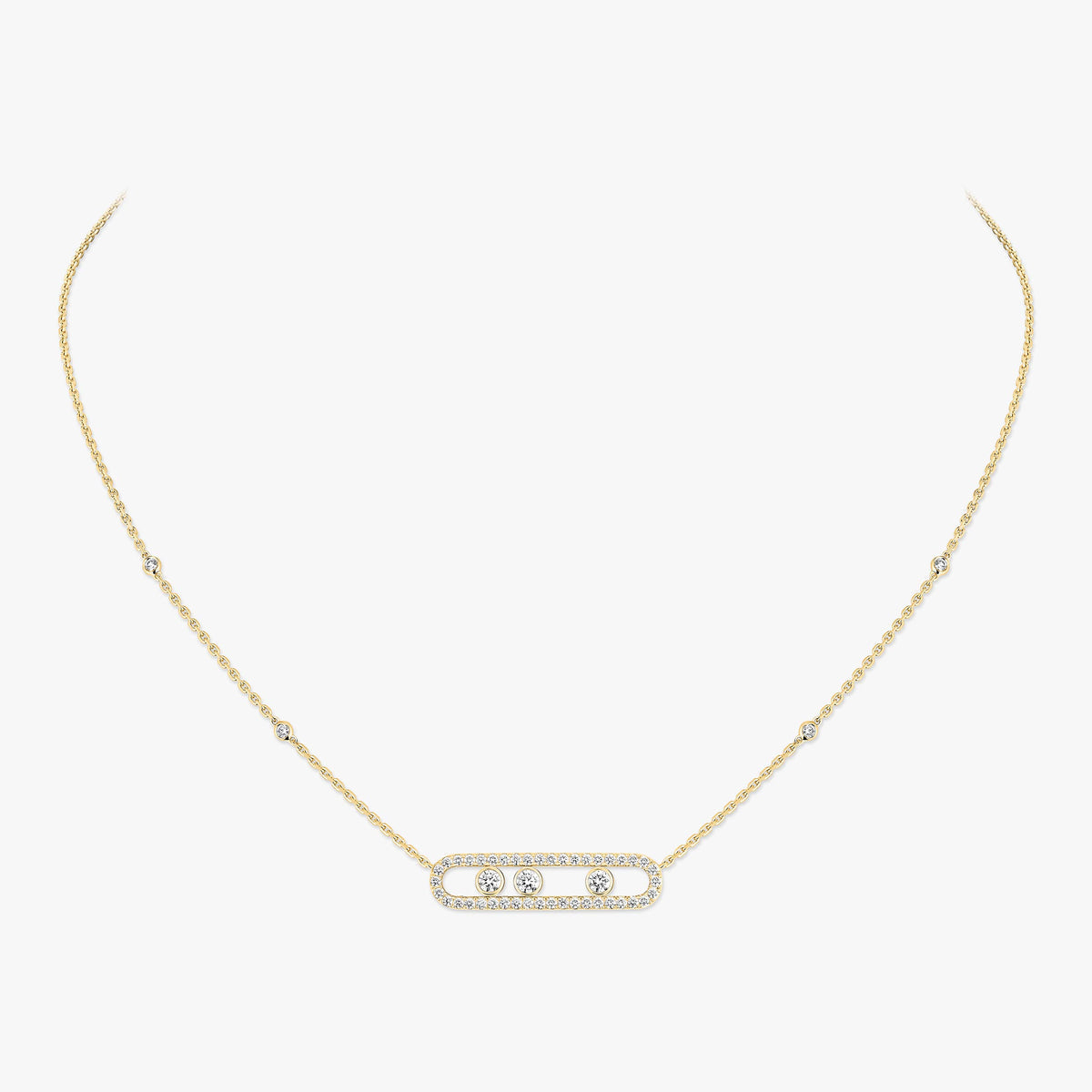 [Elowen Jewelry] Move Pave_ Rose Gold Diamond Necklace