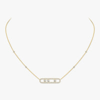 [Elowen Jewelry] Move Pave_ Rose Gold Diamond Necklace