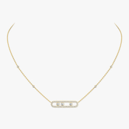 [Elowen Jewelry] Move Pave_ Rose Gold Diamond Necklace