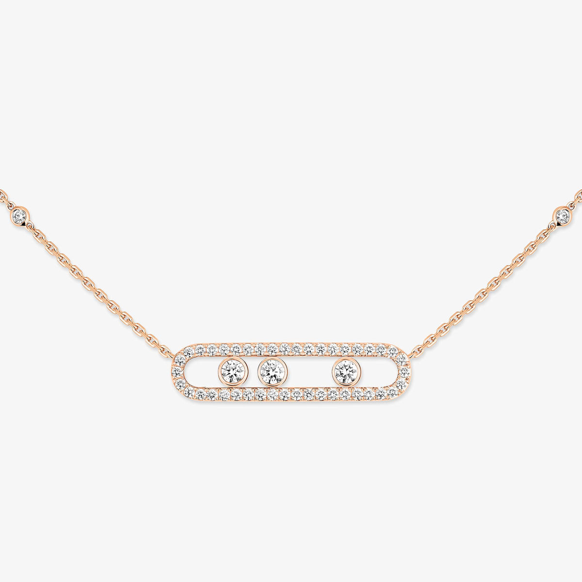[Elowen Jewelry] Move Pave_ Rose Gold Diamond Necklace