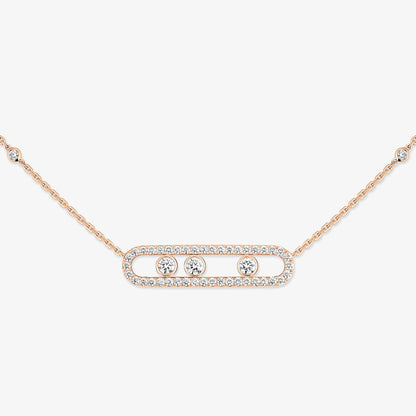 [Elowen Jewelry] Move Pave_ Rose Gold Diamond Necklace