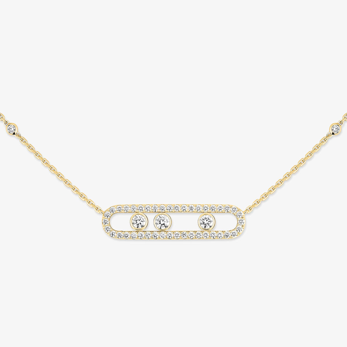 [Elowen Jewelry] Move Pave_ Rose Gold Diamond Necklace