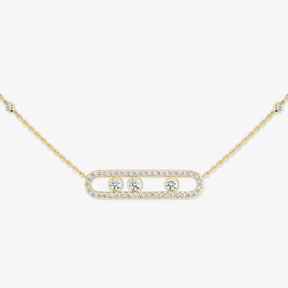 [Elowen Jewelry] Move Pave_ Rose Gold Diamond Necklace
