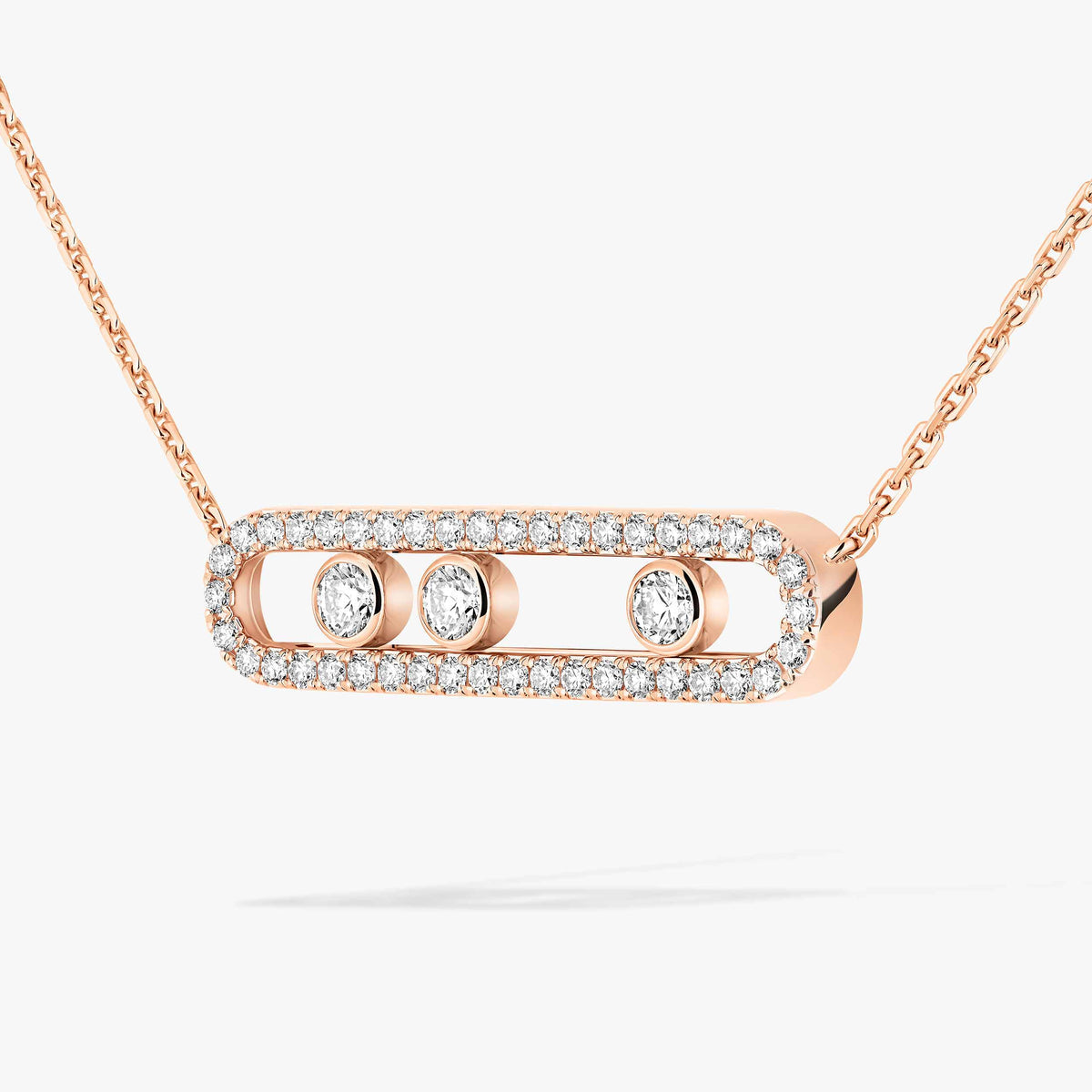 [Elowen Jewelry] Move Pave_ Rose Gold Diamond Necklace