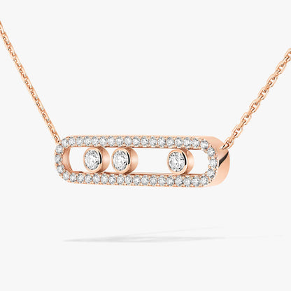 [Elowen Jewelry] Move Pave_ Rose Gold Diamond Necklace