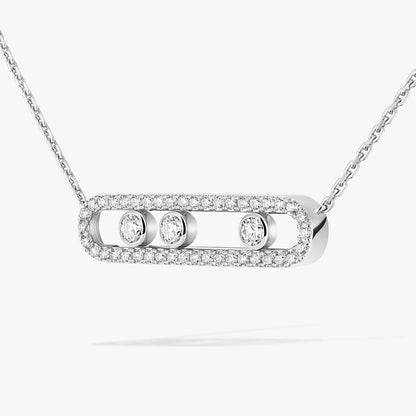 [Elowen Jewelry] Move Pave_ Rose Gold Diamond Necklace