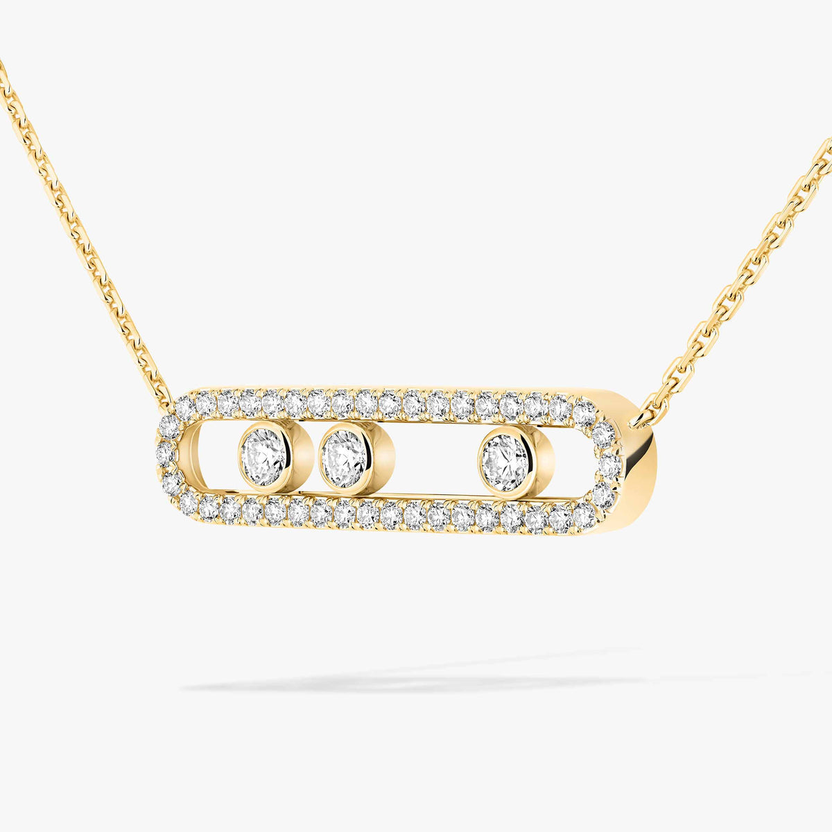 [Elowen Jewelry] Move Pave_ Rose Gold Diamond Necklace