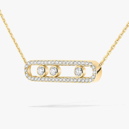 [Elowen Jewelry] Move Pave_ Rose Gold Diamond Necklace