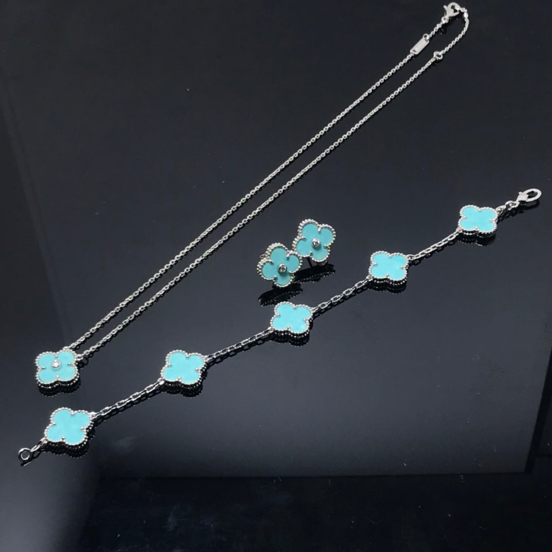 [Elowen Jewels]CLOVER 1 DIAMOND BLUE SKY SILVER EARRINGS