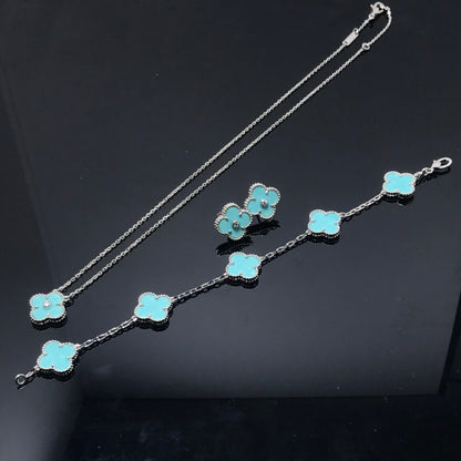 [Elowen Jewels]CLOVER 1 DIAMOND BLUE SKY SILVER EARRINGS