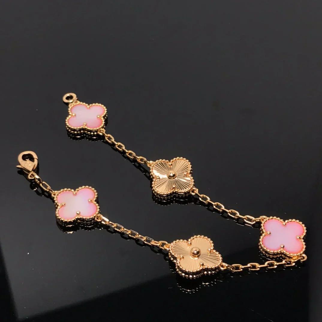 [Elowen Jewels] CLOVER 5 MOTIFS  PINK MOP BRACELET COLLECTION