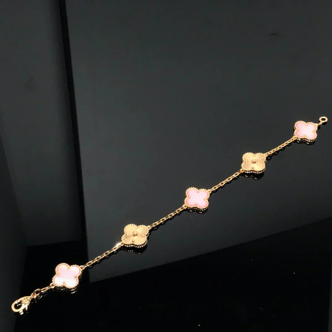 [Elowen Jewels] CLOVER 5 MOTIFS  PINK MOP BRACELET COLLECTION