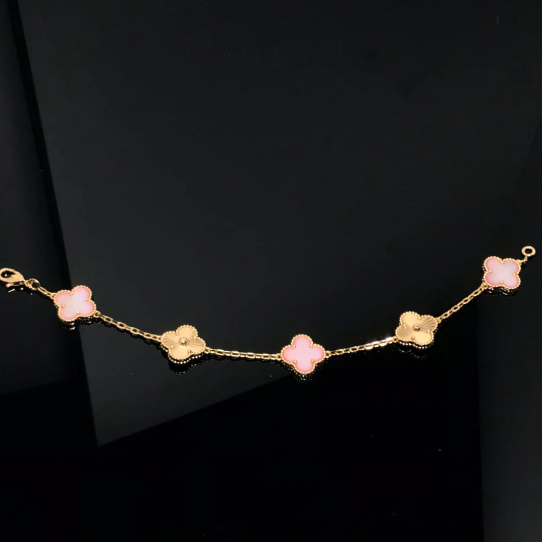 [Elowen Jewels] CLOVER 5 MOTIFS  PINK MOP BRACELET COLLECTION