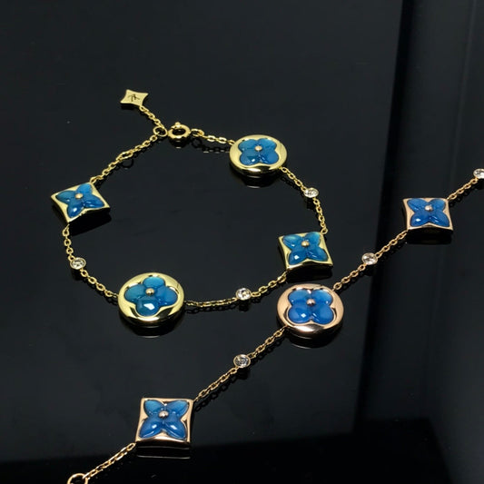 [Elowen Jewels]STAR AND SUN 4 MOTIF BLUE BRACELET