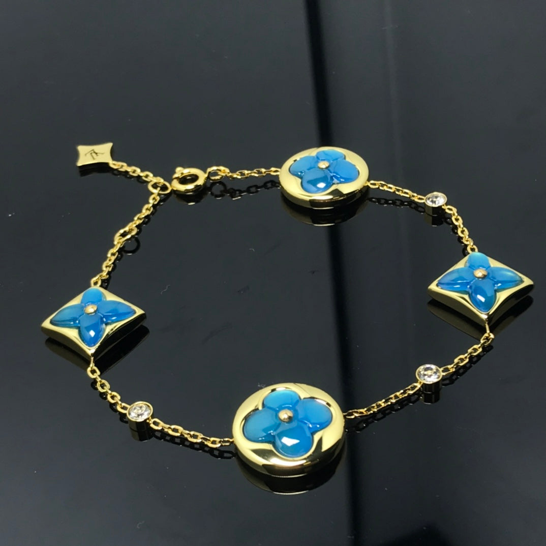 [Elowen Jewels]STAR AND SUN 4 MOTIF BLUE BRACELET