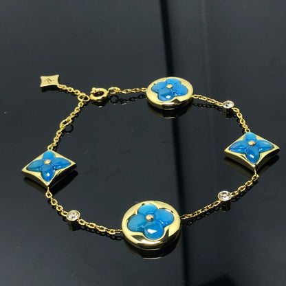 [Elowen Jewels]STAR AND SUN 4 MOTIF BLUE BRACELET
