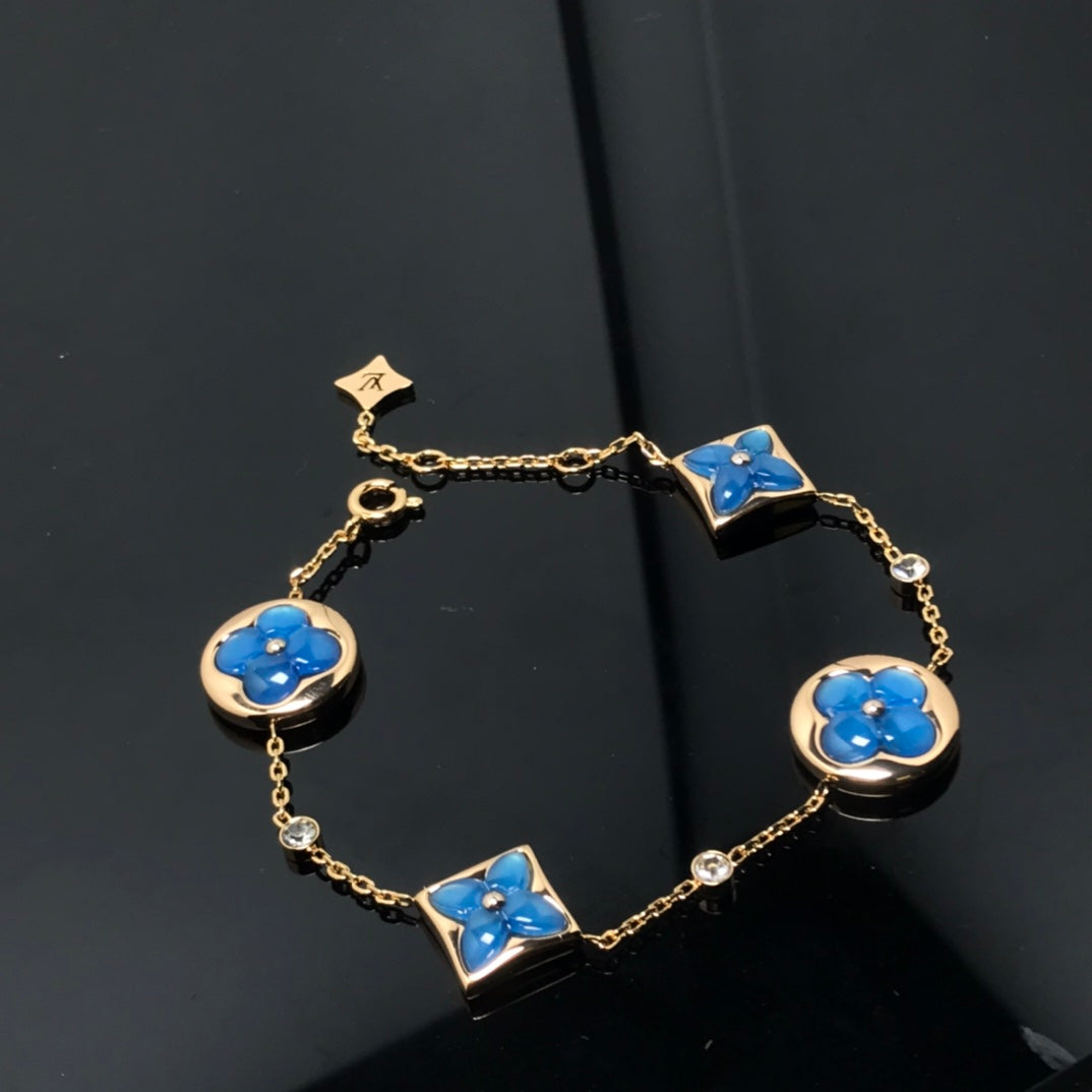 [Elowen Jewels]STAR AND SUN 4 MOTIF BLUE BRACELET