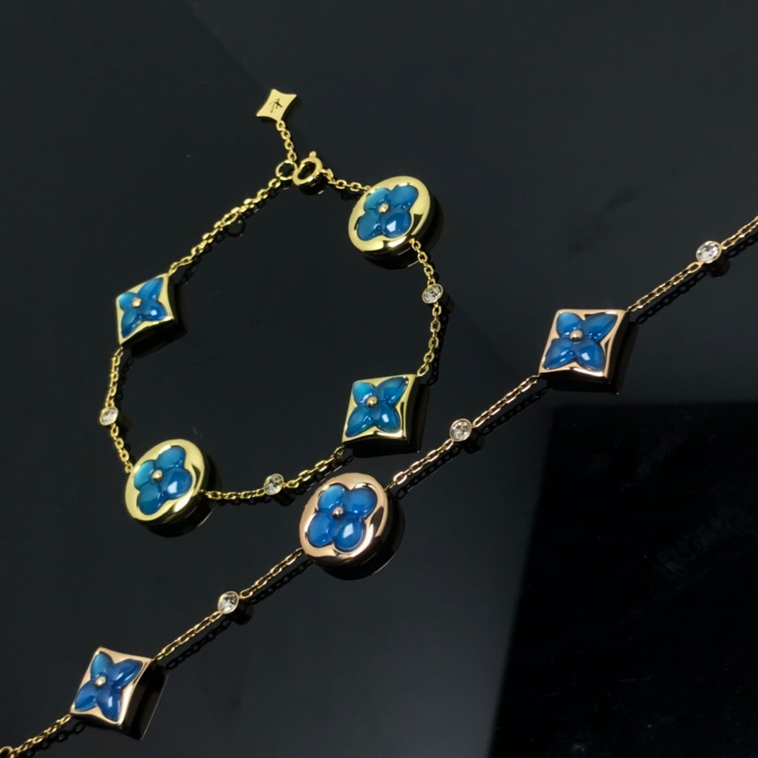 [Elowen Jewels]STAR AND SUN 4 MOTIF BLUE BRACELET