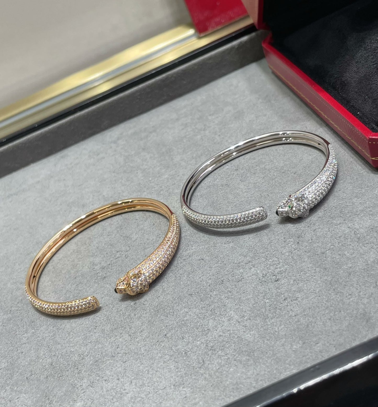 [Elowen Jewels]PANTHERE FULL DIAMOND OPEN BRACELET