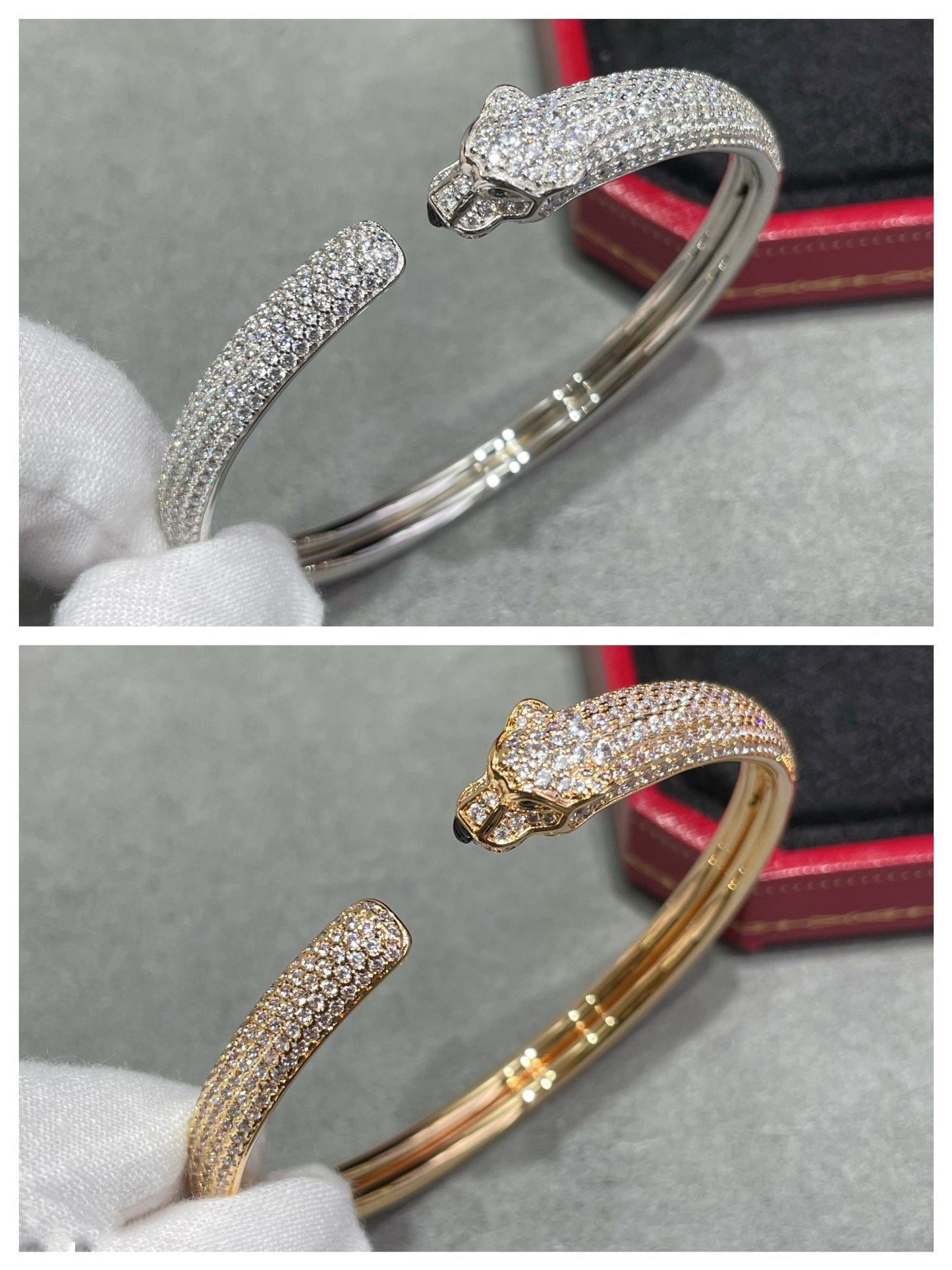 [Elowen Jewels]PANTHERE FULL DIAMOND OPEN BRACELET