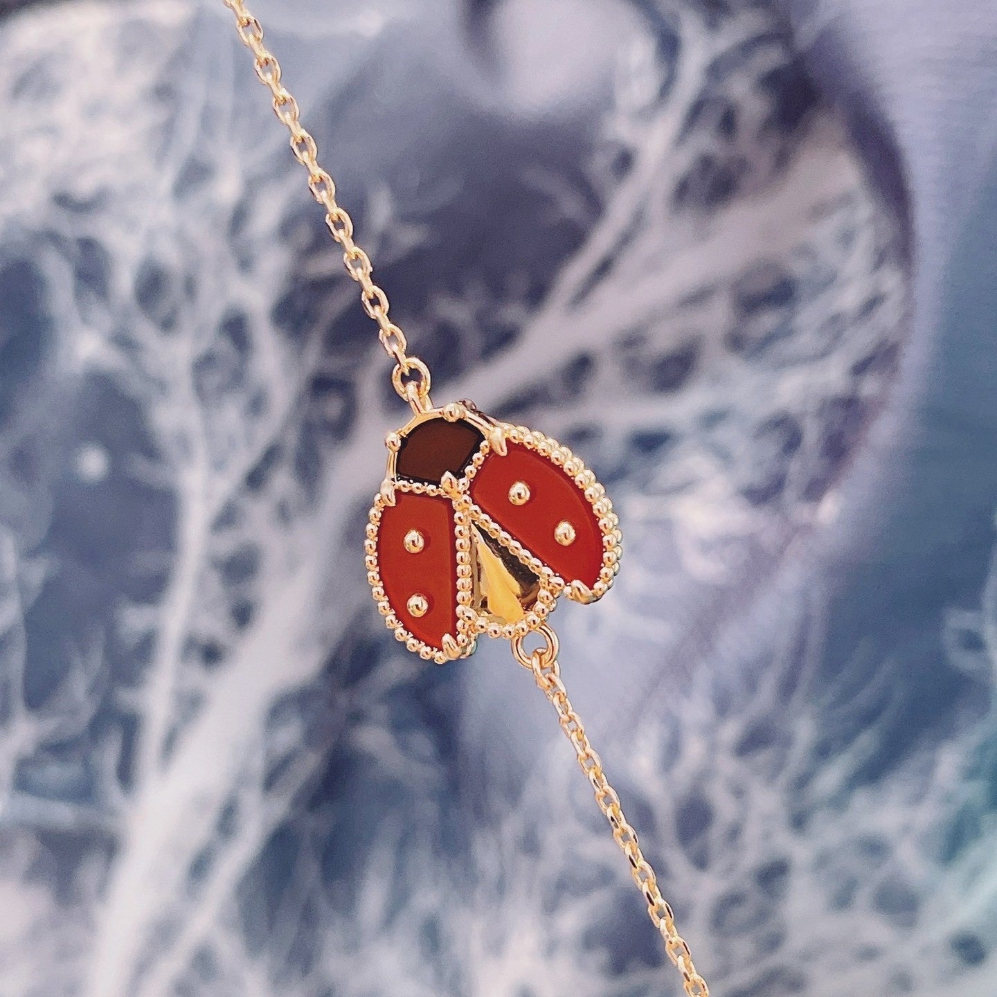 [Elowen Jewels]LUCKY SPRING 1 MOTIF PINK GOLD BRACELET