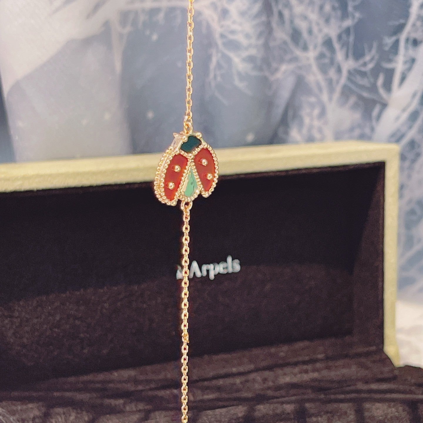 [Elowen Jewels]LUCKY SPRING 1 MOTIF PINK GOLD BRACELET
