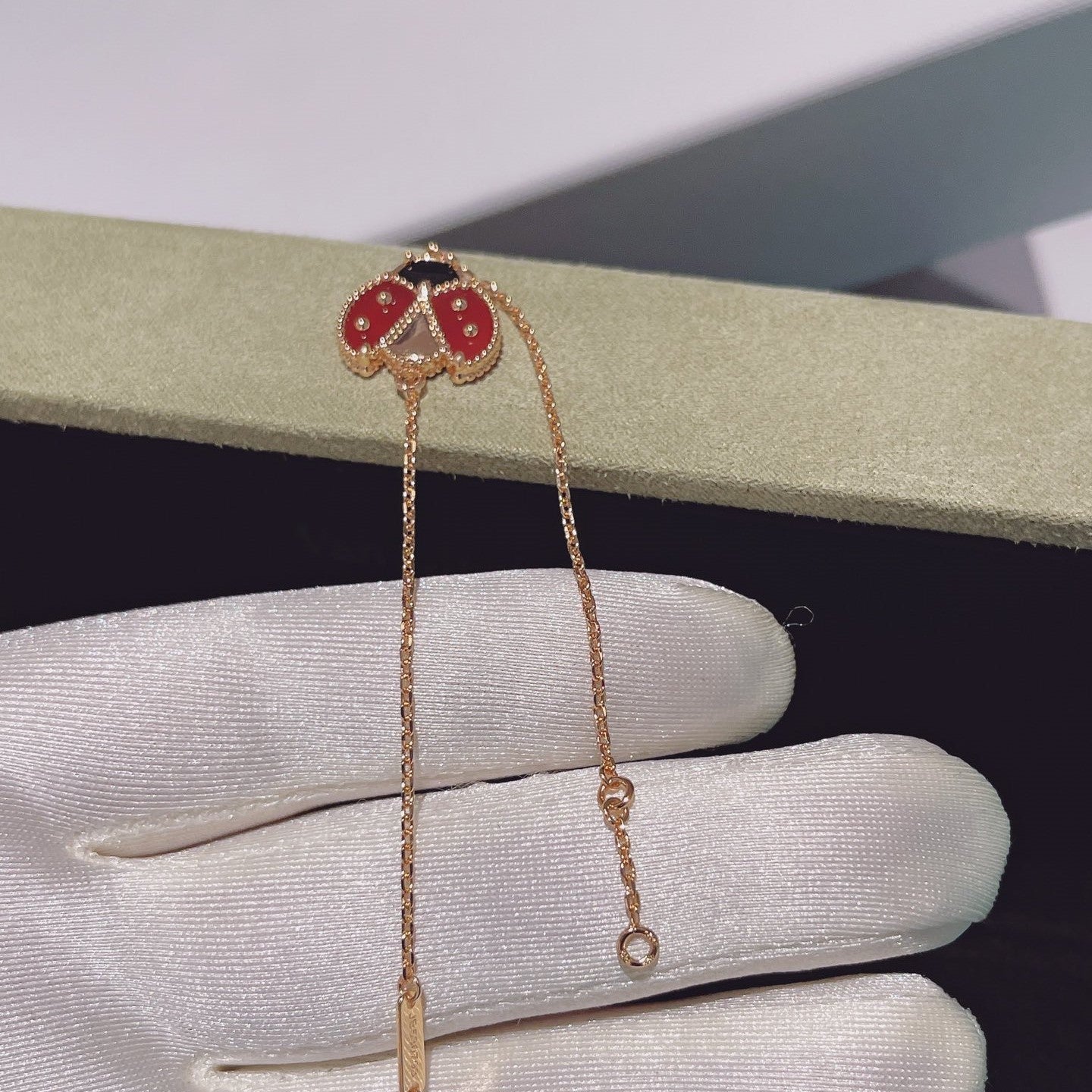 [Elowen Jewels]LUCKY SPRING 1 MOTIF PINK GOLD BRACELET