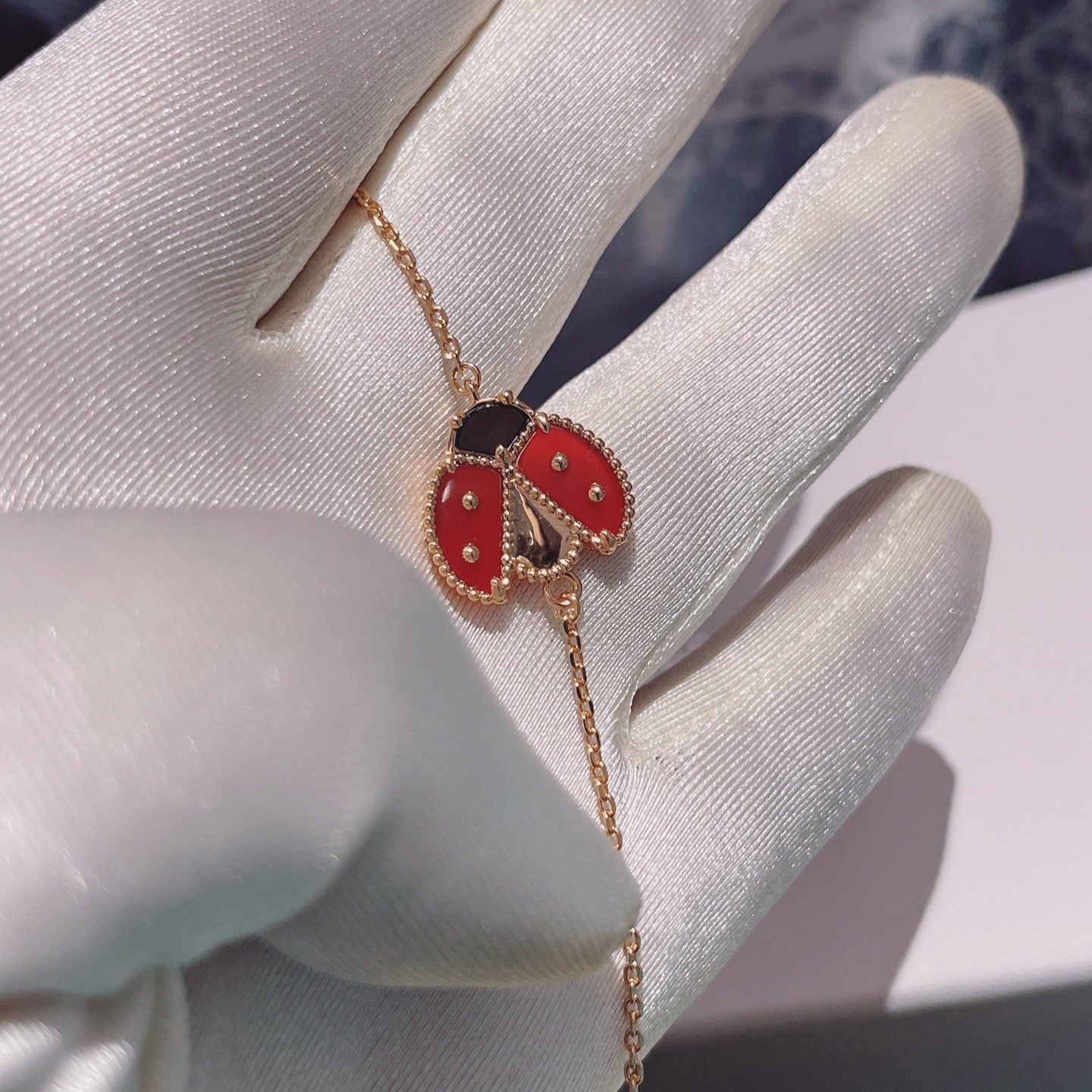 [Elowen Jewels]LUCKY SPRING 1 MOTIF PINK GOLD BRACELET