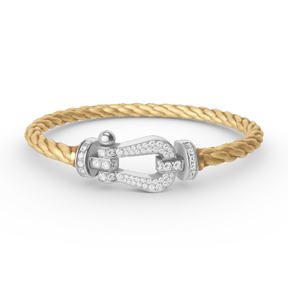 [Elowen Jewels]FORCE LARGE HORSESHOE FULL DIAMOND BRACELET SILVER
