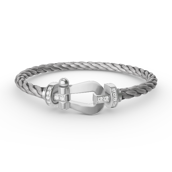 [Elowen Jewels]FORCE LARGE HORSESHOE HALF DIAMOND BRACELET SILVER