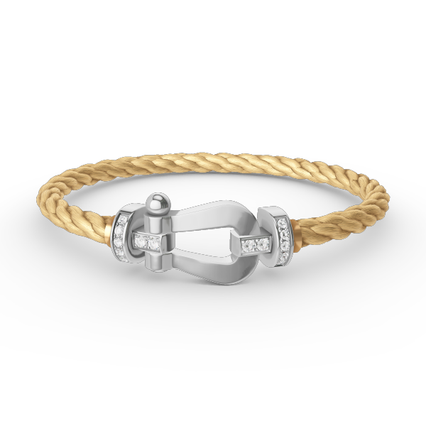 [Elowen Jewels]FORCE LARGE HORSESHOE HALF DIAMOND BRACELET SILVER