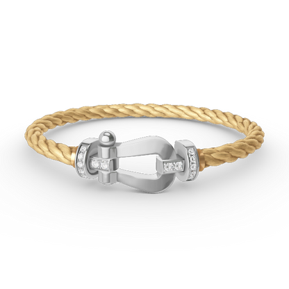 [Elowen Jewels]FORCE LARGE HORSESHOE HALF DIAMOND BRACELET SILVER