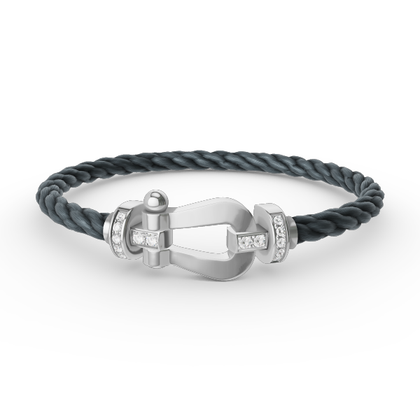 [Elowen Jewels]FORCE LARGE HORSESHOE HALF DIAMOND BRACELET SILVER