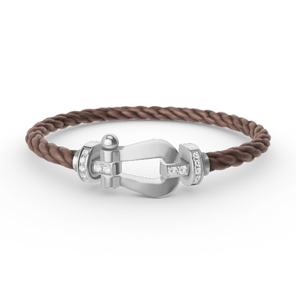 [Elowen Jewels]FORCE LARGE HORSESHOE HALF DIAMOND BRACELET SILVER