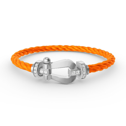 [Elowen Jewels]FORCE LARGE HORSESHOE HALF DIAMOND BRACELET SILVER