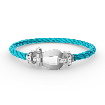 [Elowen Jewels]FORCE LARGE HORSESHOE HALF DIAMOND BRACELET SILVER