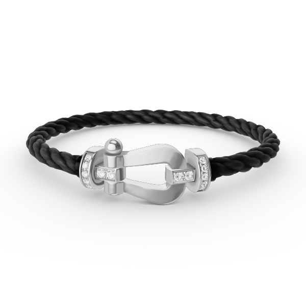 [Elowen Jewels]FORCE LARGE HORSESHOE HALF DIAMOND BRACELET SILVER