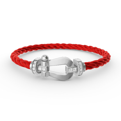 [Elowen Jewels]FORCE LARGE HORSESHOE HALF DIAMOND BRACELET SILVER