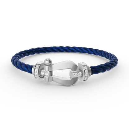 [Elowen Jewels]FORCE LARGE HORSESHOE HALF DIAMOND BRACELET SILVER