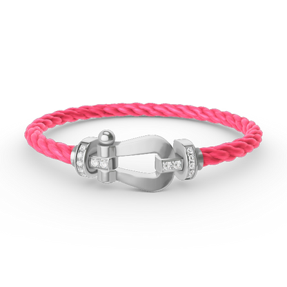 [Elowen Jewels]FORCE LARGE HORSESHOE HALF DIAMOND BRACELET SILVER