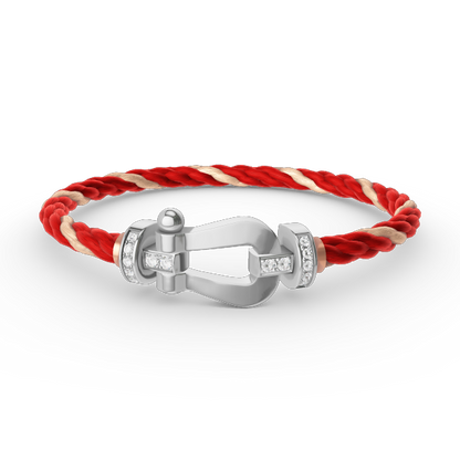 [Elowen Jewels]FORCE LARGE HORSESHOE HALF DIAMOND BRACELET SILVER