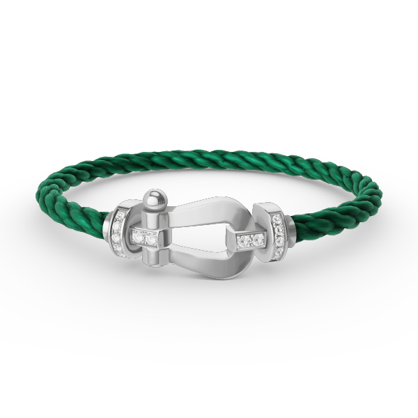 [Elowen Jewels]FORCE LARGE HORSESHOE HALF DIAMOND BRACELET SILVER