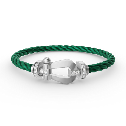 [Elowen Jewels]FORCE LARGE HORSESHOE HALF DIAMOND BRACELET SILVER