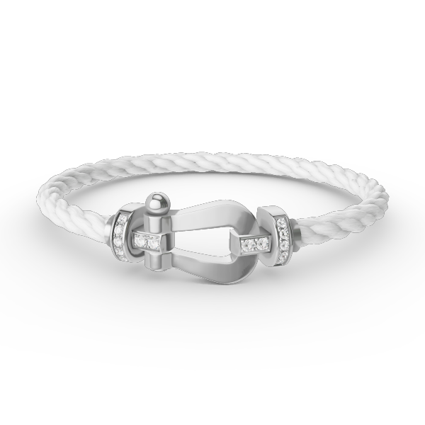 [Elowen Jewels]FORCE LARGE HORSESHOE HALF DIAMOND BRACELET SILVER