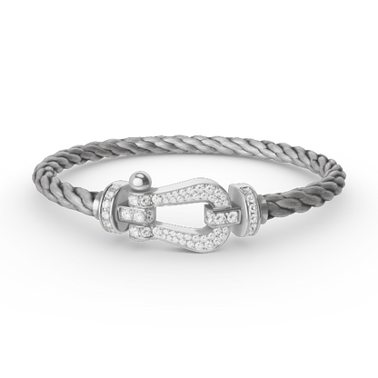 [Elowen Jewels]FORCE LARGE HORSESHOE FULL DIAMOND BRACELET SILVER