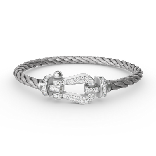 [Elowen Jewels]FORCE LARGE HORSESHOE FULL DIAMOND BRACELET SILVER