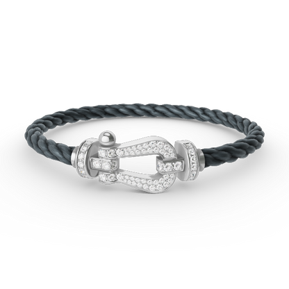 [Elowen Jewels]FORCE LARGE HORSESHOE FULL DIAMOND BRACELET SILVER