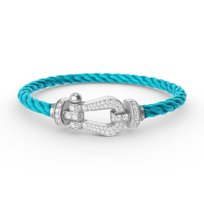 [Elowen Jewels]FORCE LARGE HORSESHOE FULL DIAMOND BRACELET SILVER